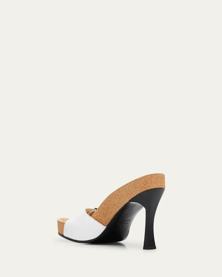 x Scholl Leather Mule Sandals - Image 4