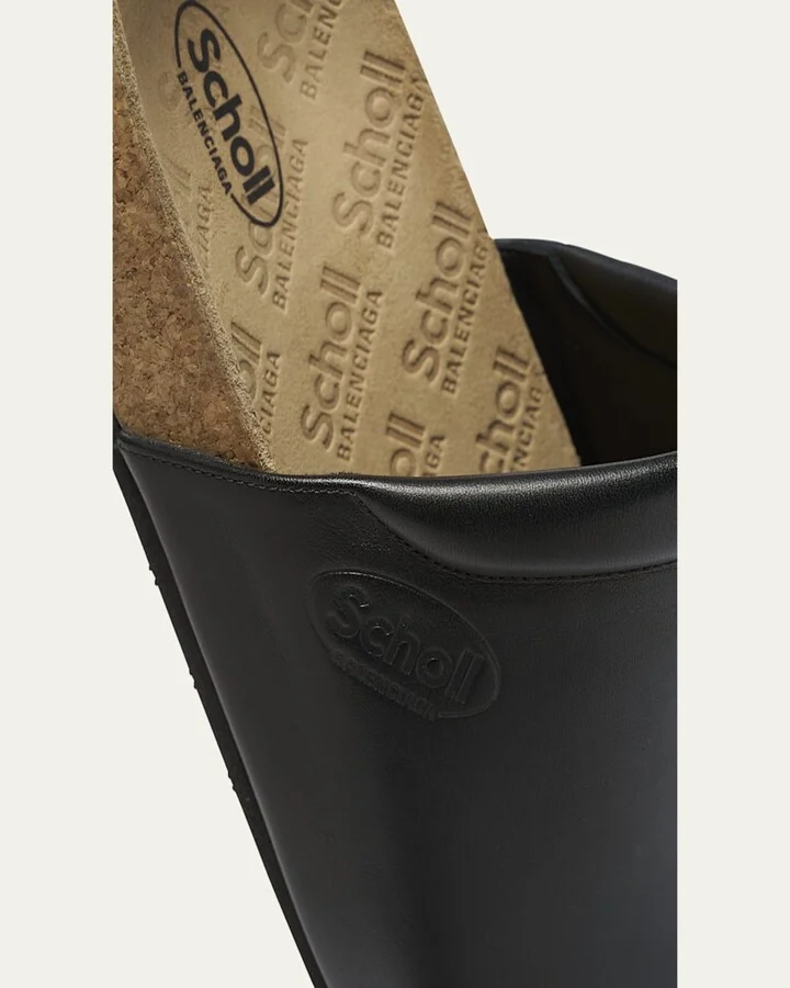 x Scholl Men's Calfskin Cork-Sole Flat Mules - Image 2