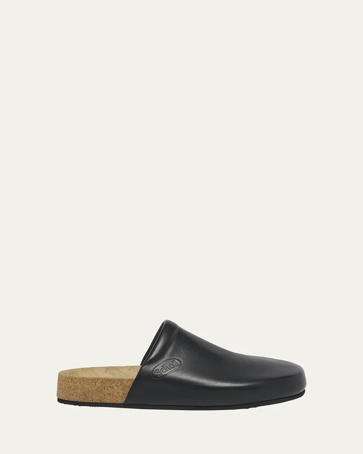 x Scholl Men's Calfskin Cork-Sole Flat Mules