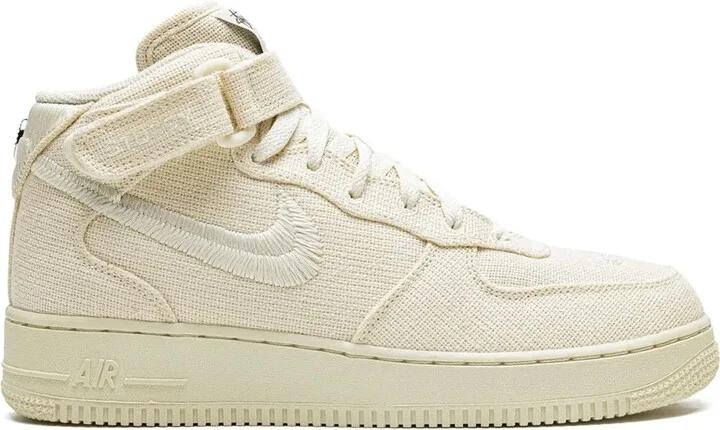 x Stussy Air Force 1 Mid "Fossil" sneakers
