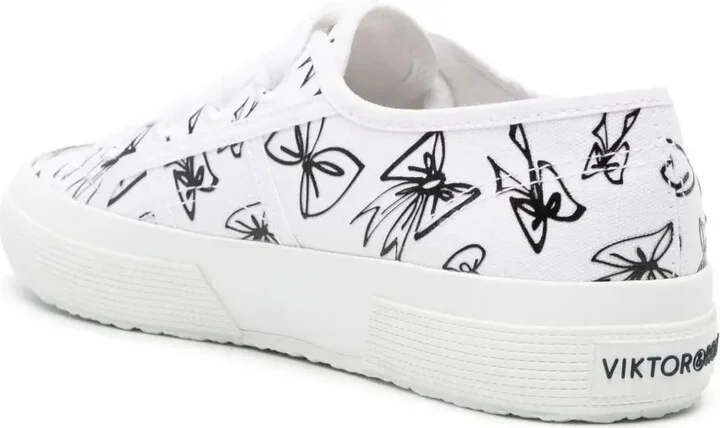 x Superga bow-print canvas sneakers - Image 3