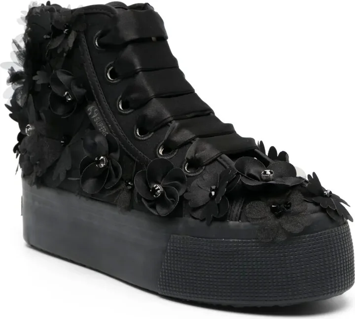 x Superga flower-embellished high-top sneakers - Image 2