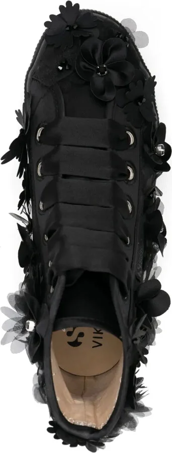 x Superga flower-embellished high-top sneakers - Image 4
