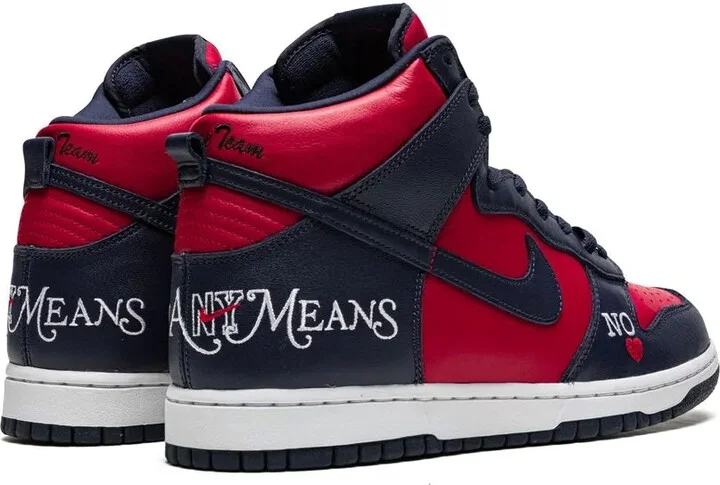 x Supreme SB Dunk High "By Any Means Navy/Red" sneakers - Image 3