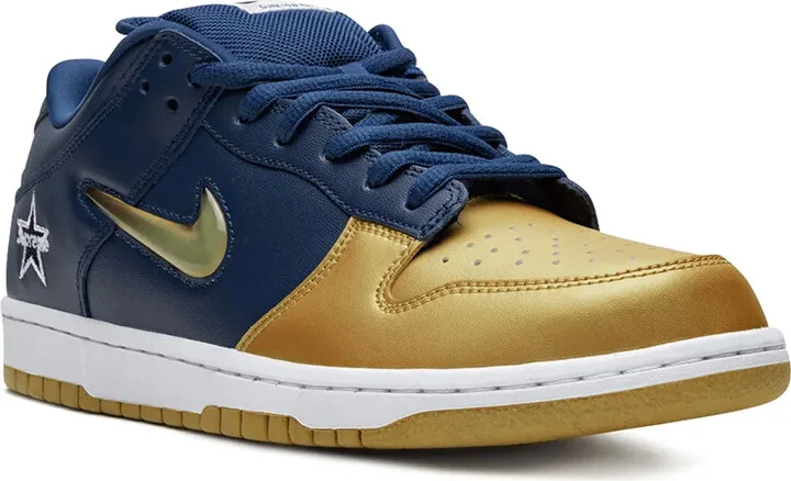 x Supreme SB Dunk Low "Jewel Swoosh Gold/Navy" sneakers - Image 2