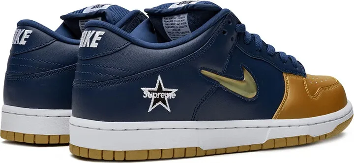 x Supreme SB Dunk Low "Jewel Swoosh Gold/Navy" sneakers - Image 3