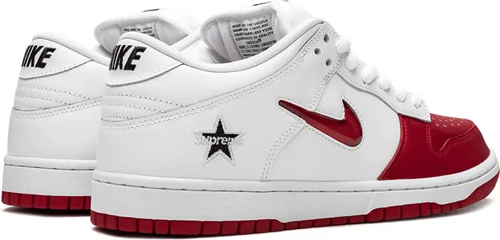 x Supreme SB Dunk Low "Jewel Swoosh Red/White" sneakers - Image 3