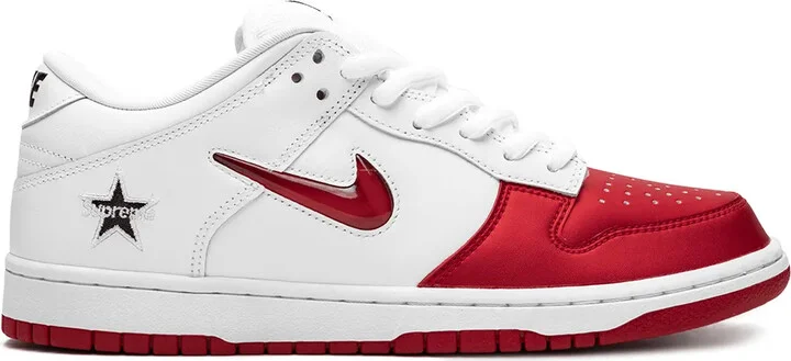 x Supreme SB Dunk Low "Jewel Swoosh Red/White" sneakers
