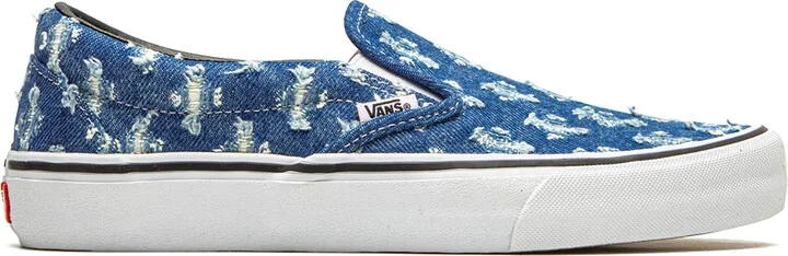 x Supreme Slip-On Pro "Blue Hole Punch Denim" sneakers