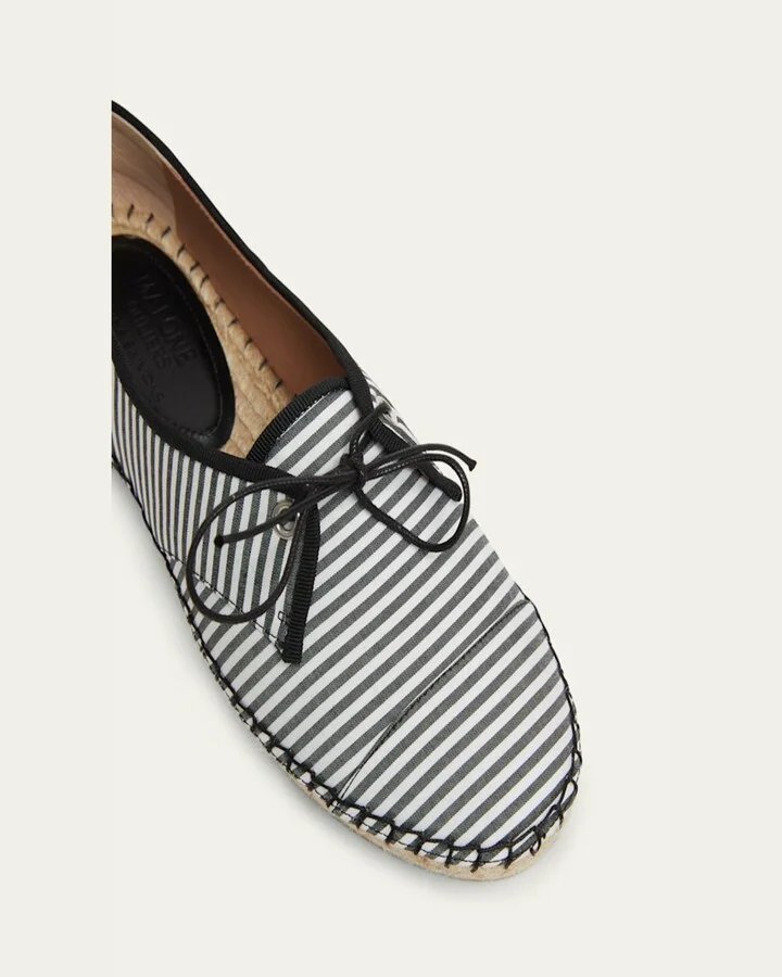 x Tabitha Simmons Tyler Striped Cotton Lace-Up Espadrilles - Image 5