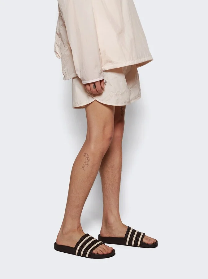 X Wales Bonner Adilette Sandals Dark Brown And Wonder White