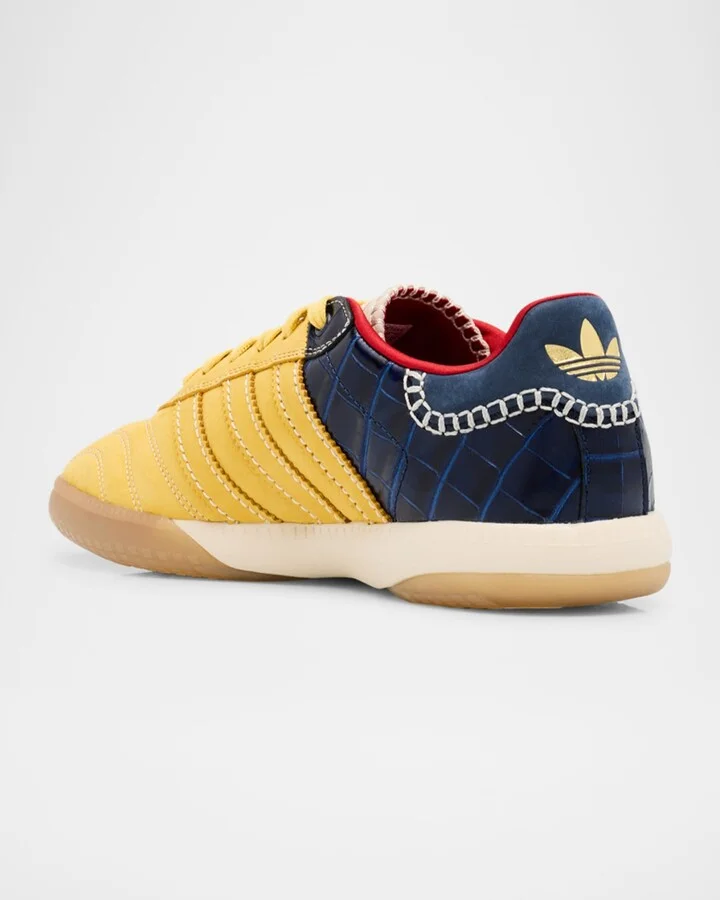 x Wales Bonner Men's Samba Suede and Croc-Effect Low-Top Sneakers - Image 5