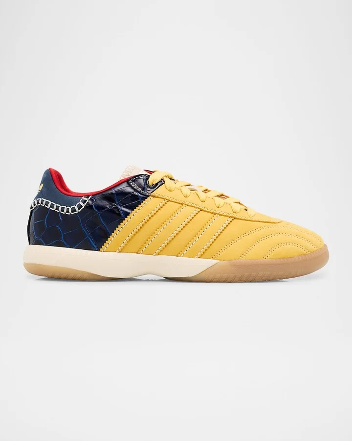 x Wales Bonner Men's Samba Suede and Croc-Effect Low-Top Sneakers