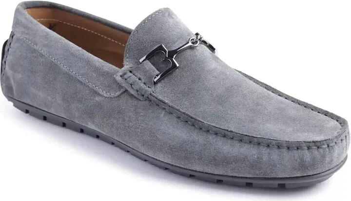 Xander BM2XANF1 Loafer Men's US 7 Gray Suede Moc Toe Shoes KHD832
