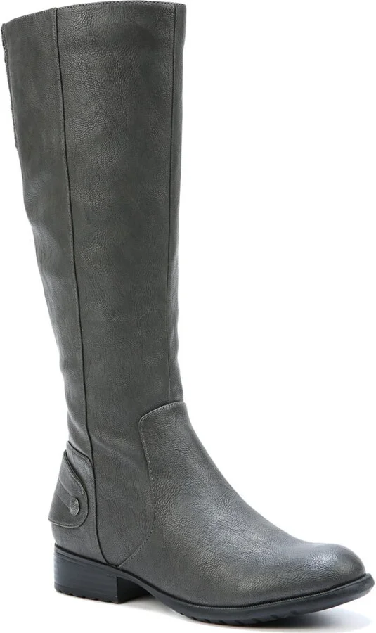 Xandy Womens Faux Leather Wide Calf Riding Boots