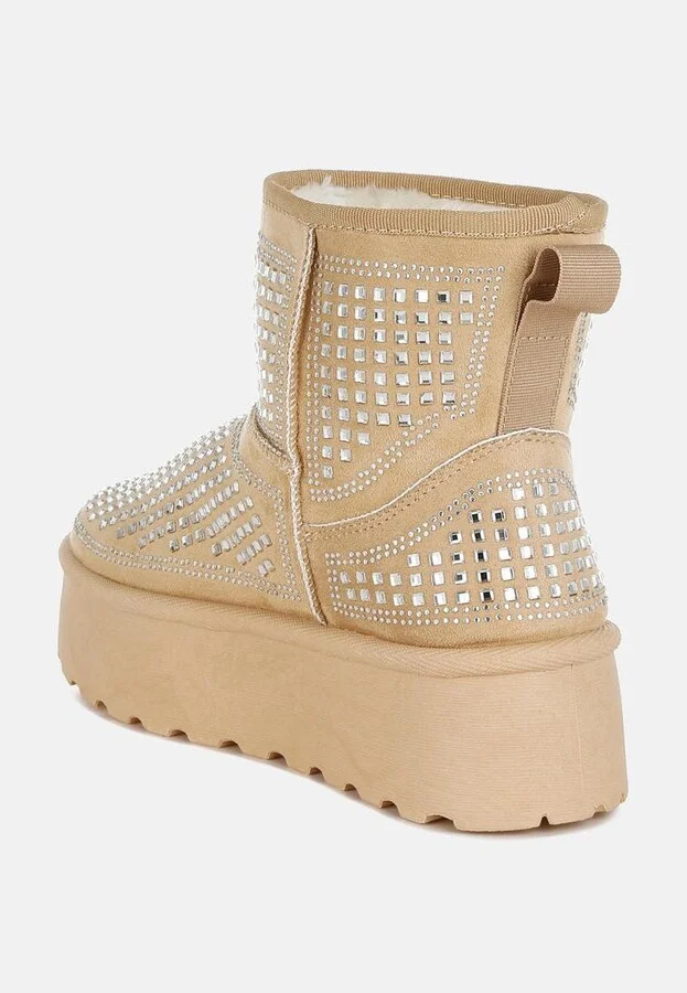 Xoras Chunky Rhinestones Ankle Boots - Image 3
