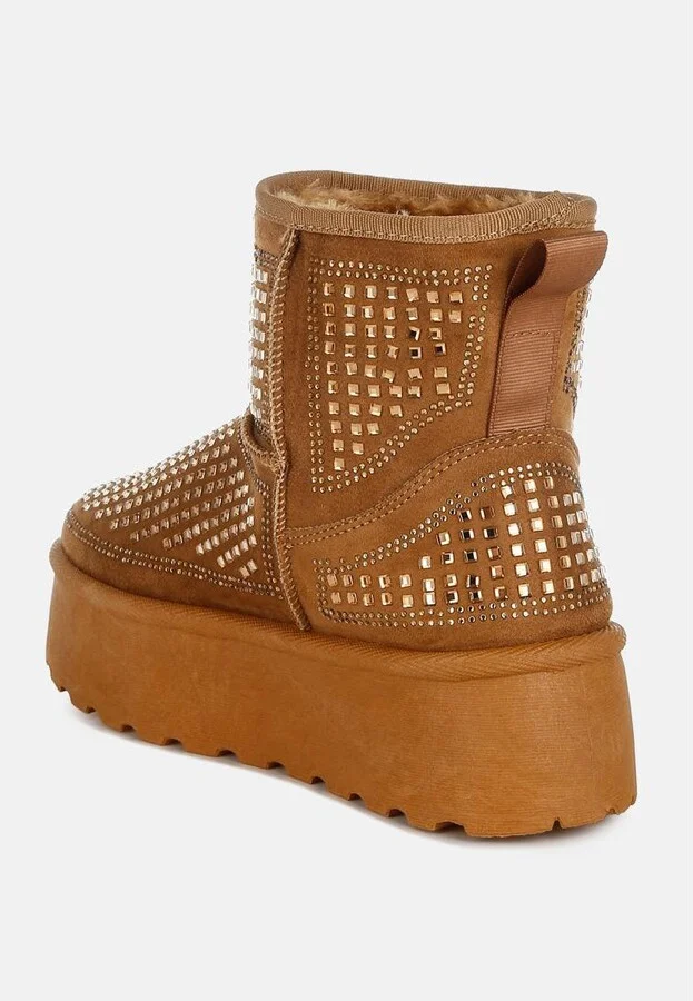 Xoras Chunky Rhinestones Ankle Boots - Image 5