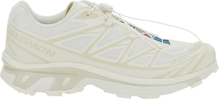 'xt-6 S/lab' White Sneakers With Drawstring In Mesh And Tech Fabric