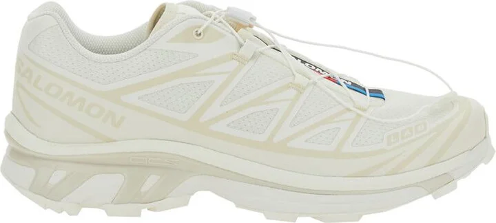 'Xt-6 S/Lab' White Sneakers With Drawstring In Mesh And Tech Fabric