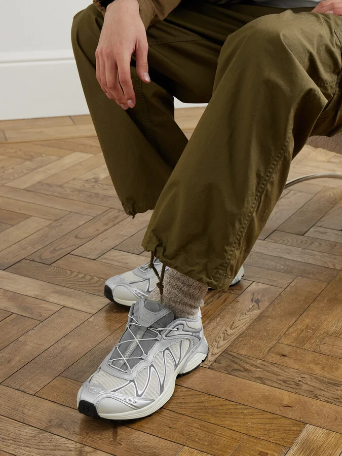 XT-WHISPER Metallic Rubber-Trimmed Mesh Sneakers - Image 2