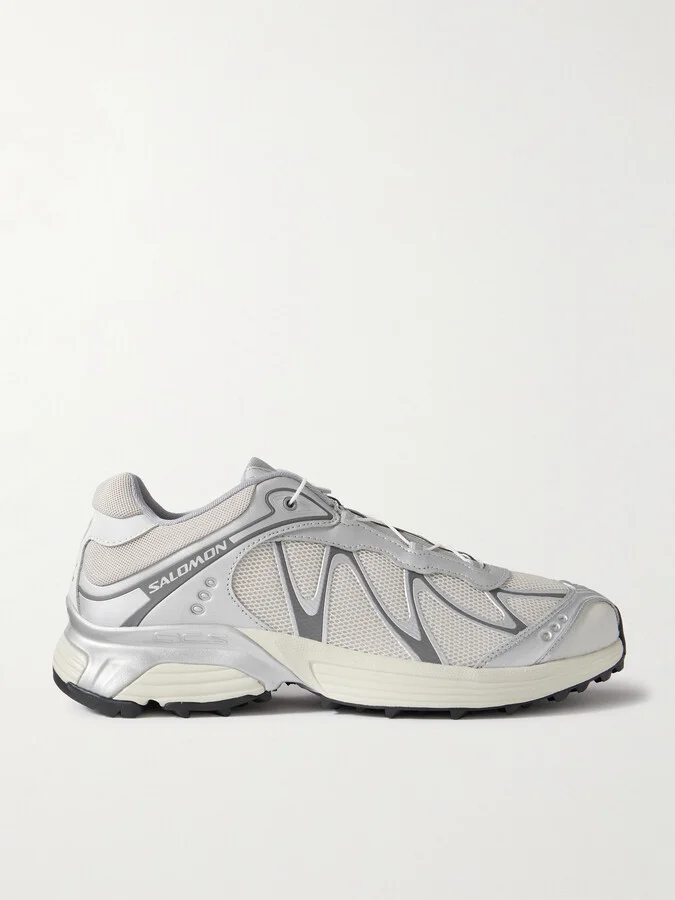 XT-WHISPER Metallic Rubber-Trimmed Mesh Sneakers