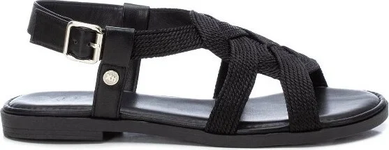 Xti Women's Braided Flat Sandals 141447 - Black,