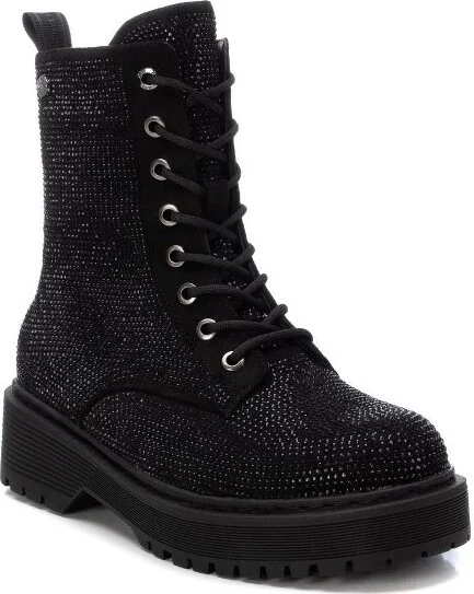 Xti Women's Combat Booties 143095, Black, - Image 2