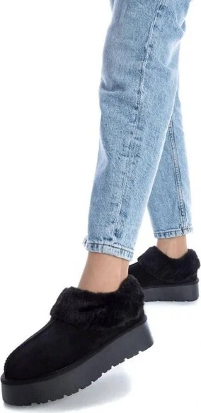 Xti Women's Cozy and Warm Fur Flats 142211 Black - Image 2