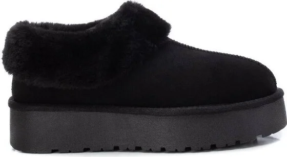 Xti Women's Cozy and Warm Fur Flats 142211 Black