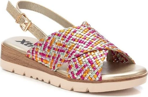 XTI Women's Criss Cross Flat Sandals 143947 Gold - Image 3