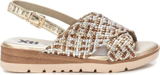 XTI Women's Criss Cross Flat Sandals 143947 Gold
