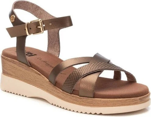 XTI Women's Criss Cross Straps Low Wedge Sandals 14408 White - Image 3