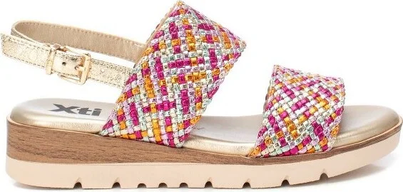 XTI Women's Double Strap Flat Sandals 143948 Fuchsia