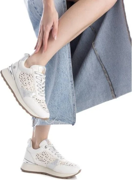 Xti Women's Fashion Braided Sneakers 143777 White - Image 2