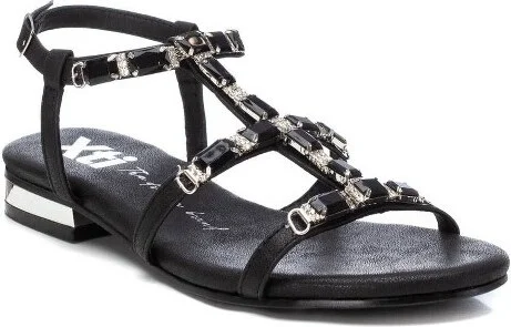 XTI Women's Flat Strappy Sandals -Black, - Image 2
