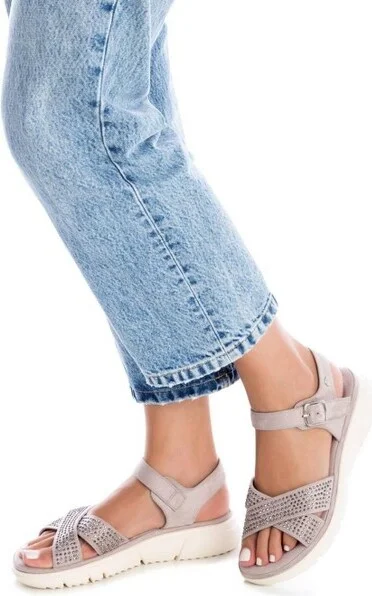 Xti Women's Flat Suede Sandals 141242 - Light/pastel pink, - Image 3