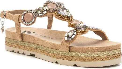 XTI Women's Flat Suede Sandals 1436 Beige - Image 2
