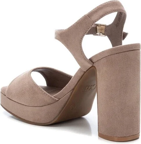 Xti Women's Heel Suede Sandals 45291 - Beige, - Image 2