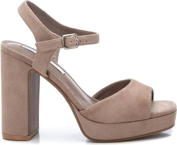 Xti Women's Heel Suede Sandals 45291 - Beige,