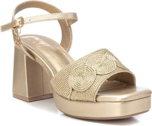 XTI Women's Heeled Platform Sandals 142845-Gold, - Image 2