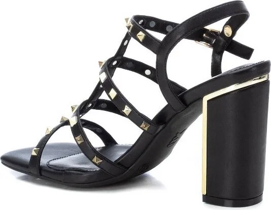 Xti Women's Heeled Sandals With Gold Studs 141428 - Black, - Image 2
