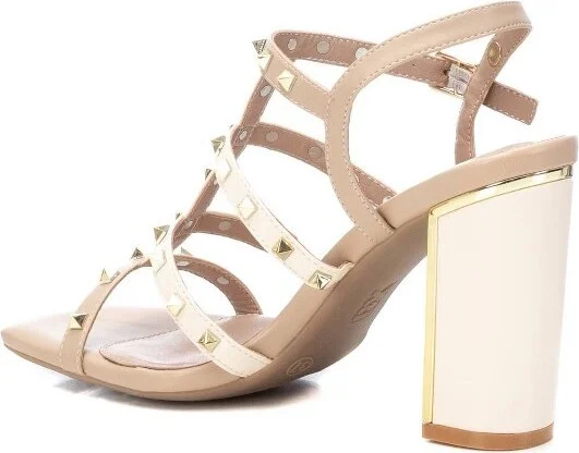 Xti Women's Heeled Sandals With Gold Studs 141428 - Black, - Image 3