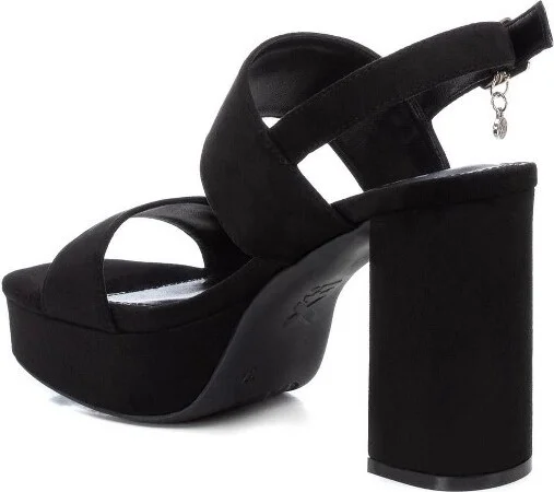 Xti Women's Heeled Suede Sandals With Platform 14139 - Black, - Image 2