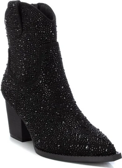 Xti Women's Italian Western Booties 141723, Black,