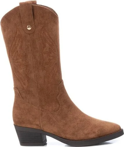 Xti Women's Italian Western Suede Booties 143393, Camel,
