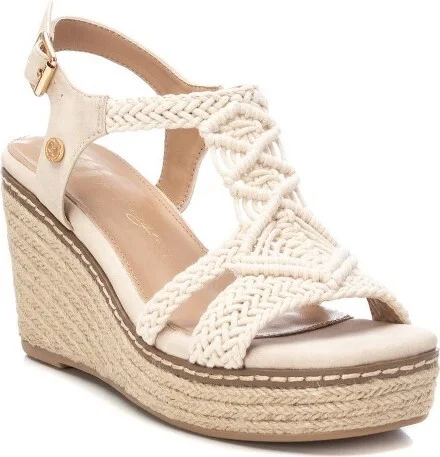 XTI Women's Jute Wedge Sandals 142834-Black, - Image 3