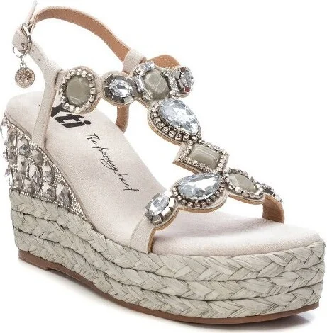 XTI Women's Jute Wedge Sandals 143999 Ice - Image 2