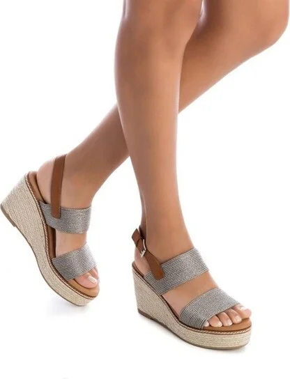 Xti Women's Jute Wedge Sandals 42365 - Silver, - Image 2