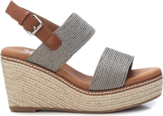 Xti Women's Jute Wedge Sandals 42365 - Silver,
