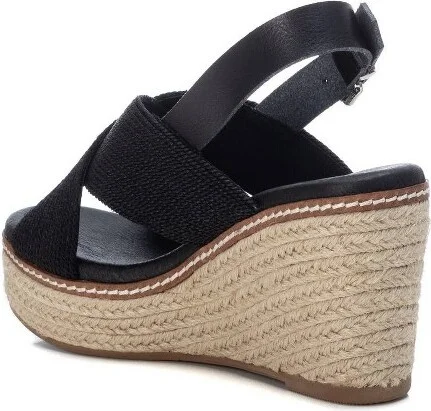 Xti Women's Jute Wedge Sandals 42366 - Black, - Image 2